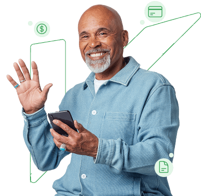 Empresário segurando celular